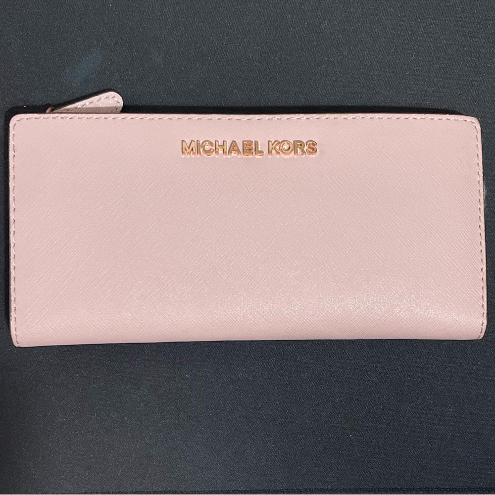 Michael Kors Pink Saffiano Leather Wallet - gently used